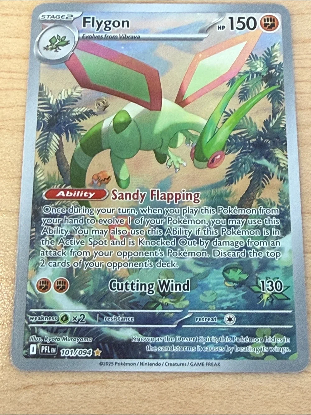 Pokemon Flygon Holo Card - Green, Red, Blue
